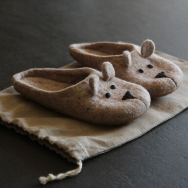 Barefoot veltos šlepetės vaikams Meškiukai Barefoot veltos šlepetės vaikams Meškiukai