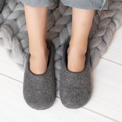 Įspiriamos veltos šlepetės moterims barefoot Comfy slide