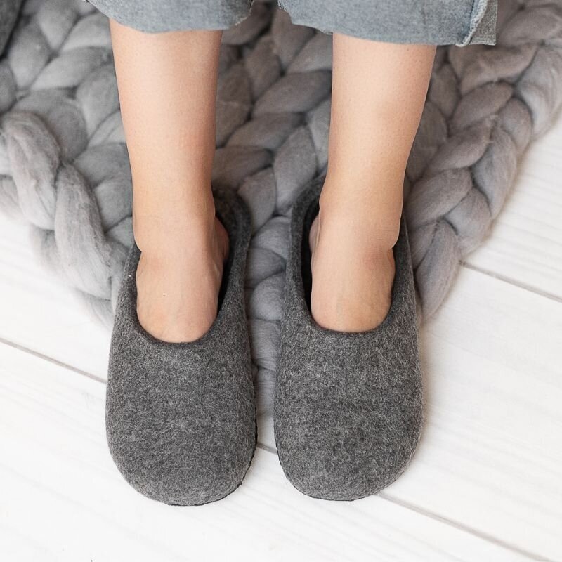 Įspiriamos veltos šlepetės moterims barefoot Comfy slide