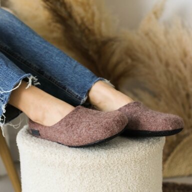 Užmaunamos veltos šlepetės moterims barefoot Mini Tail